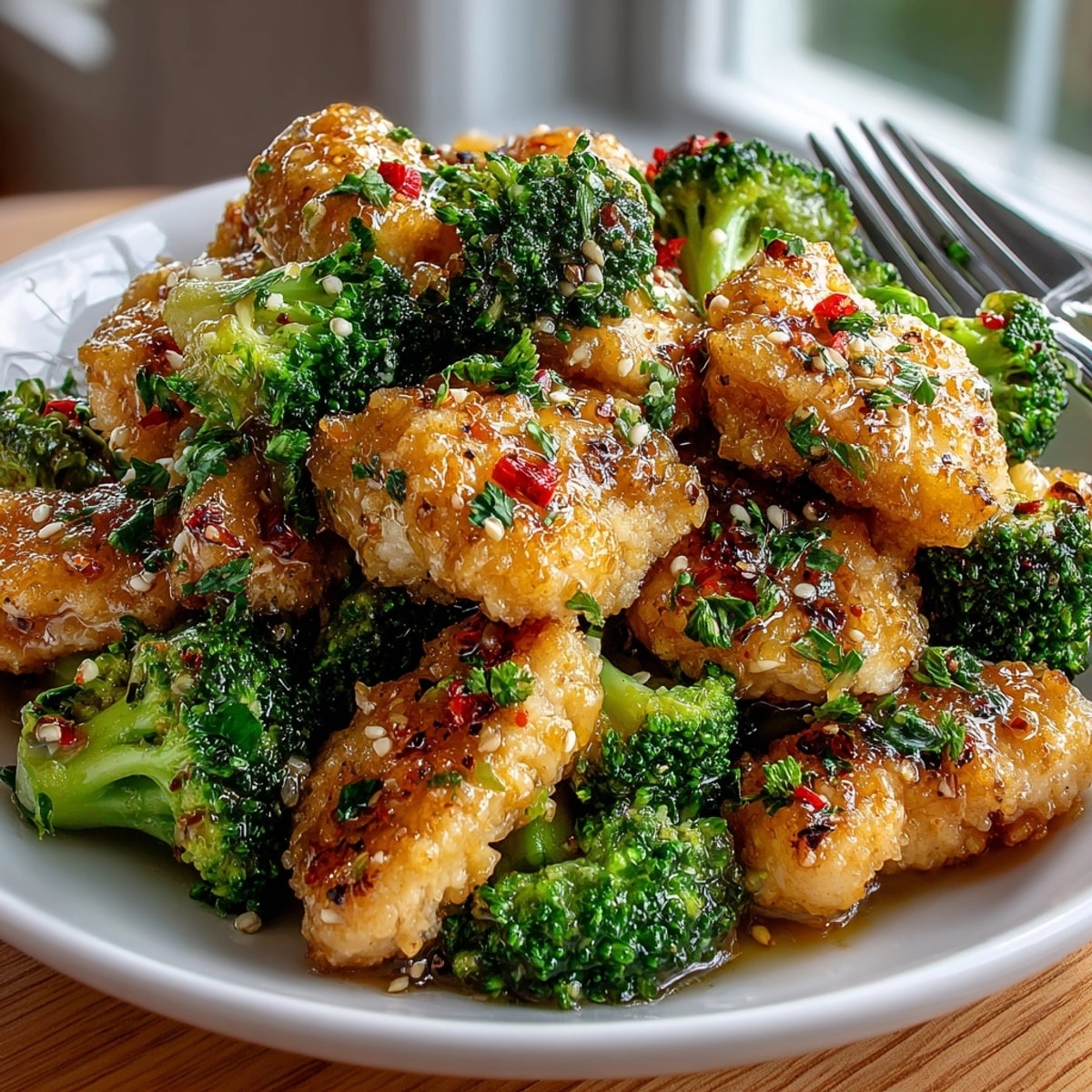 Garlic Butter Chicken & Broccoli served in a skillet, glistening with buttery sauce and fresh herbs.