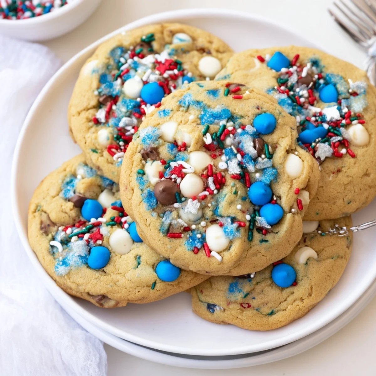 Loaded Hanukkah Sprinkle Christmas Cookies