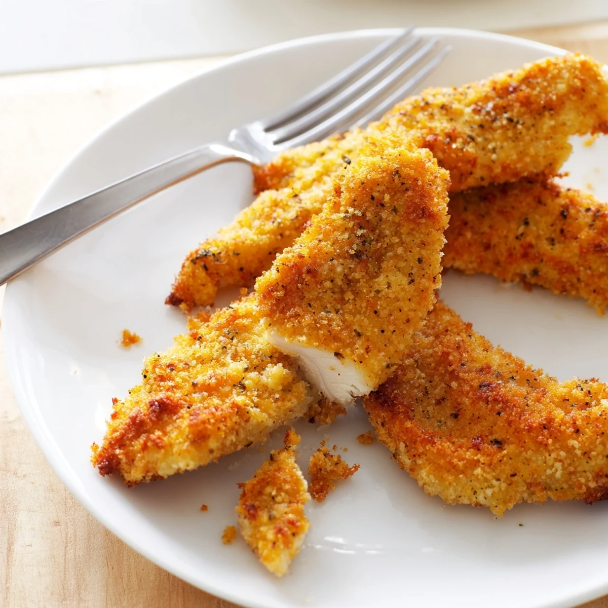 Golden-brown Pickle Ranch Chicken Tenders, perfect for game day snacking or dinner.