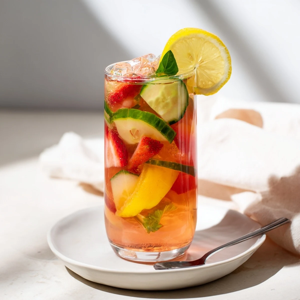 Chilled mocktails infused with cucumber and herbs, perfect for hot days.