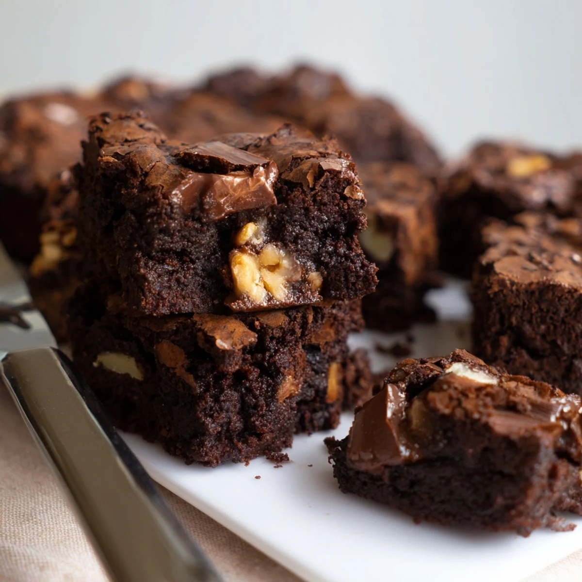 Decadent Zero-Waste Brownies using nut-milk pulp topped with chocolate chips.  