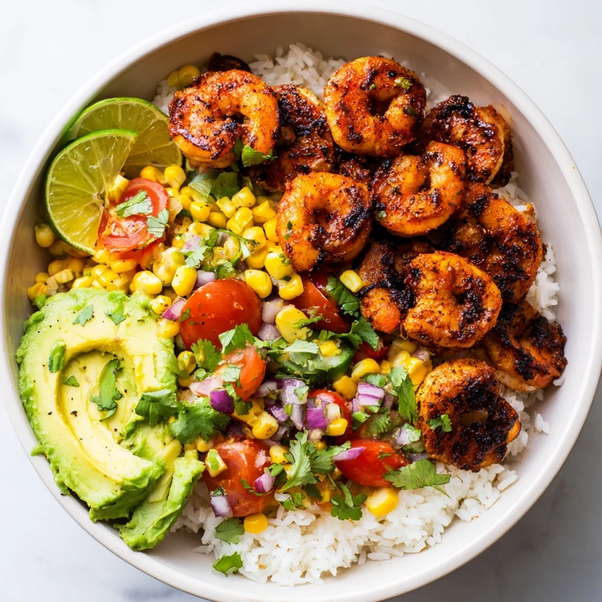 Blackened Shrimp Avocado Corn