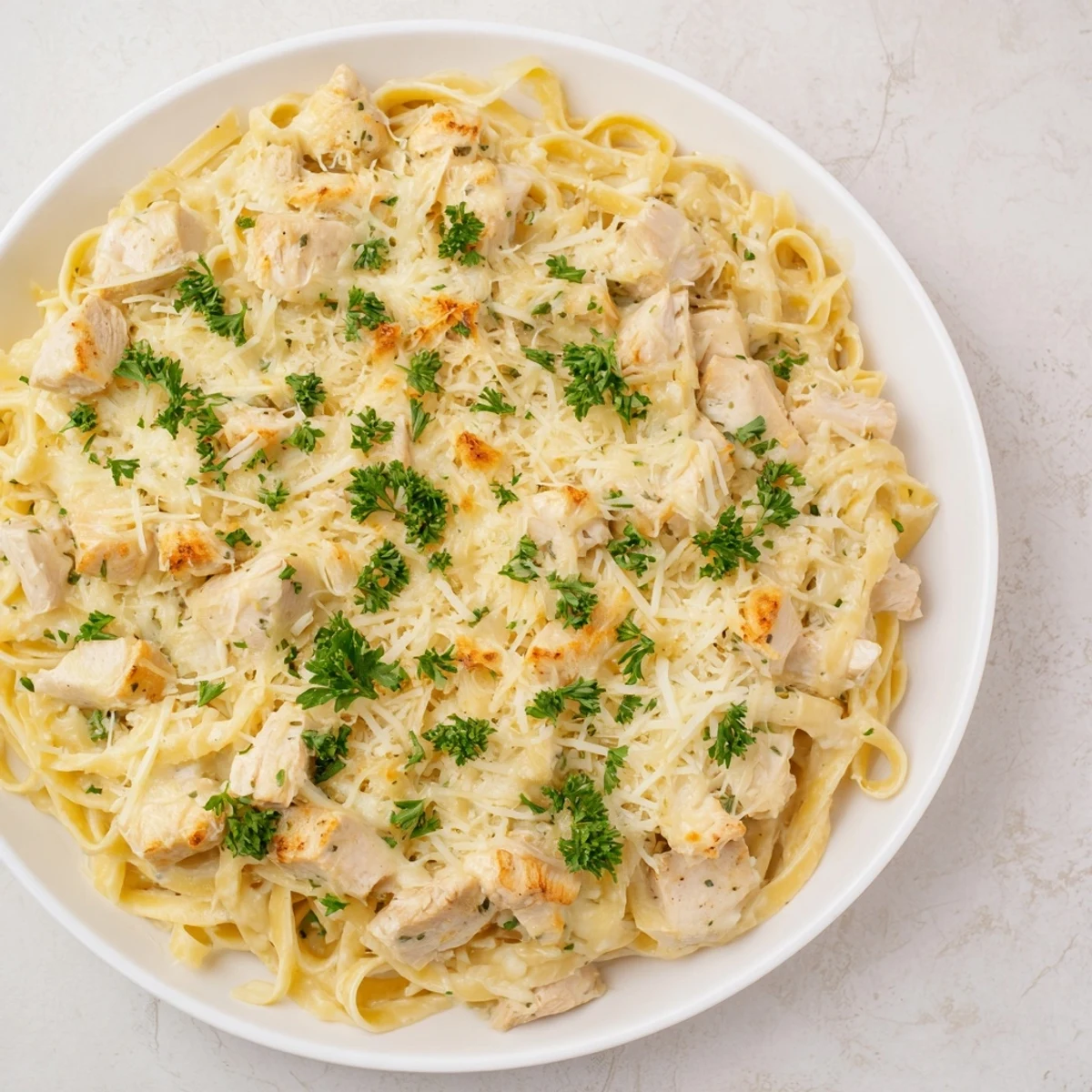 Creamy Chicken Fettuccine Bake