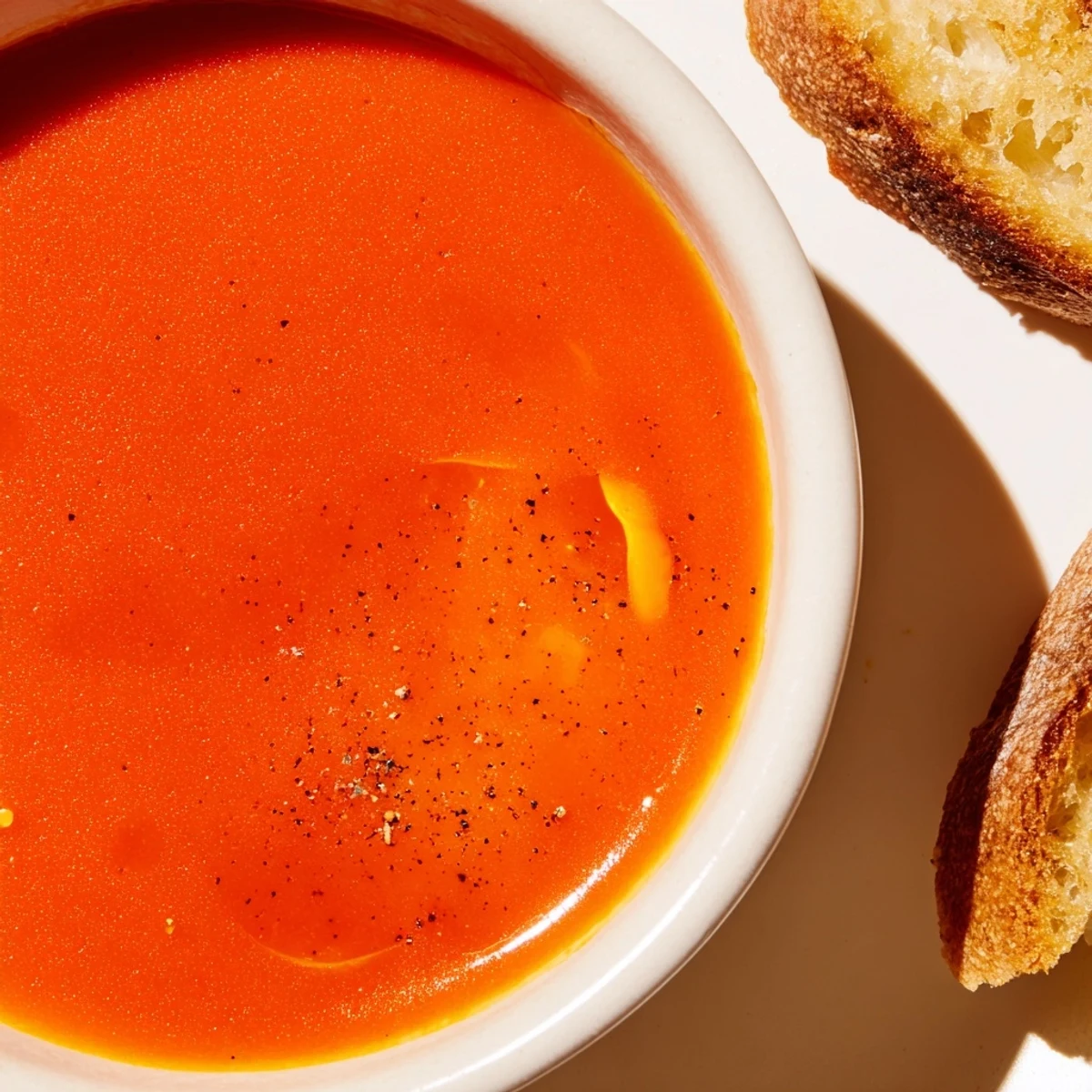 Golden grilled cheese strips alongside a vibrant bowl of rich 5-Ingredient Tomato Soup, ready to dip.