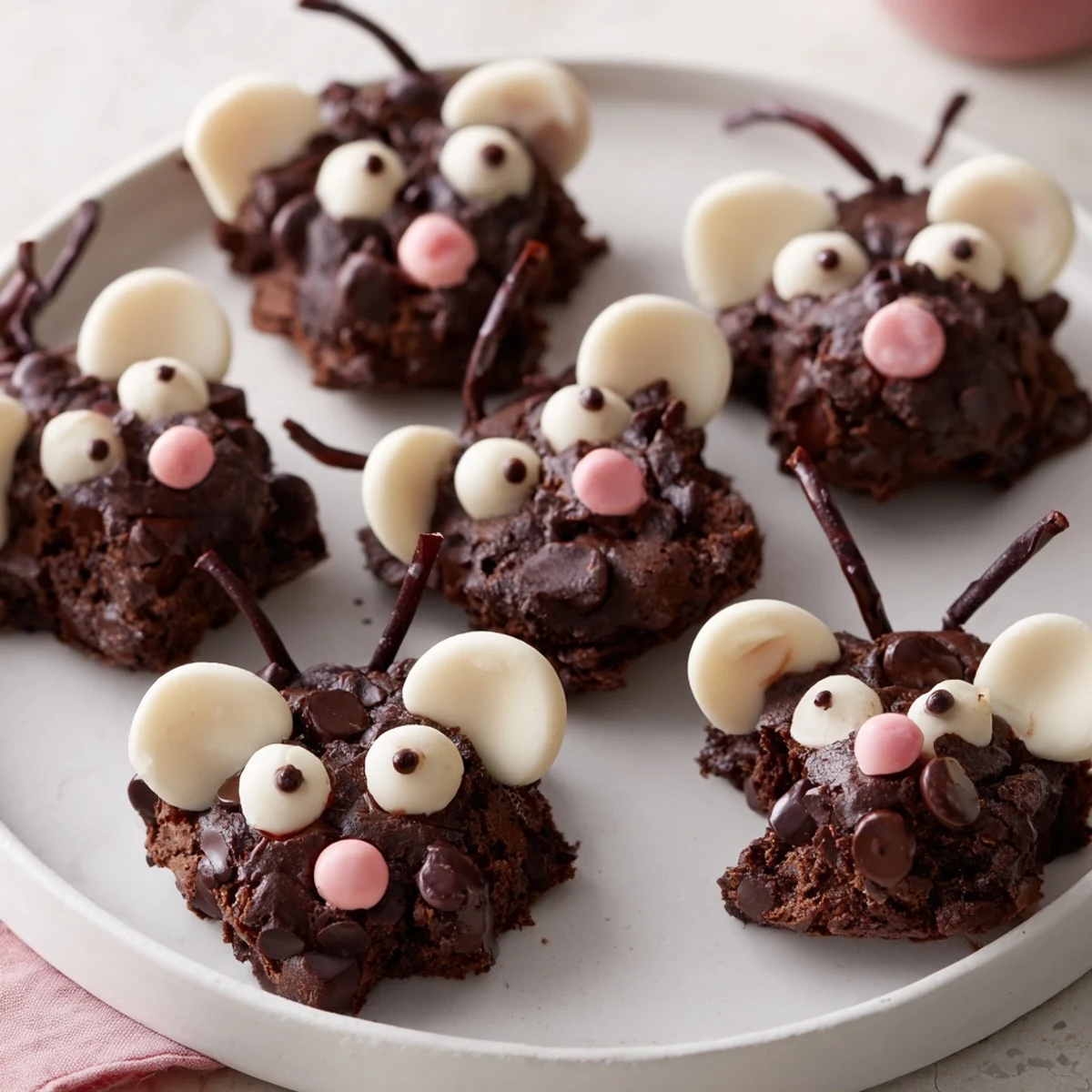See these delightful Silly Rat Cake Brownie Bites: rich, chocolate treats, ready for a fun, yummy party.