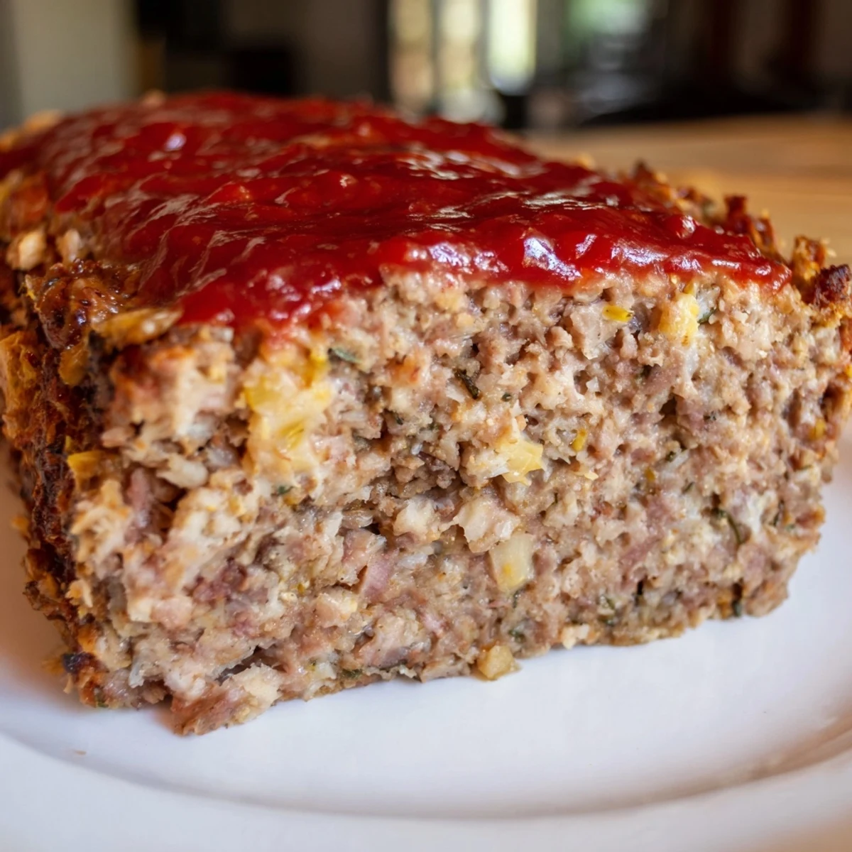 Moist and flavorful Stove Top Stuffing Meatloaf Hack, beautifully sliced, perfect for dinner tonight.