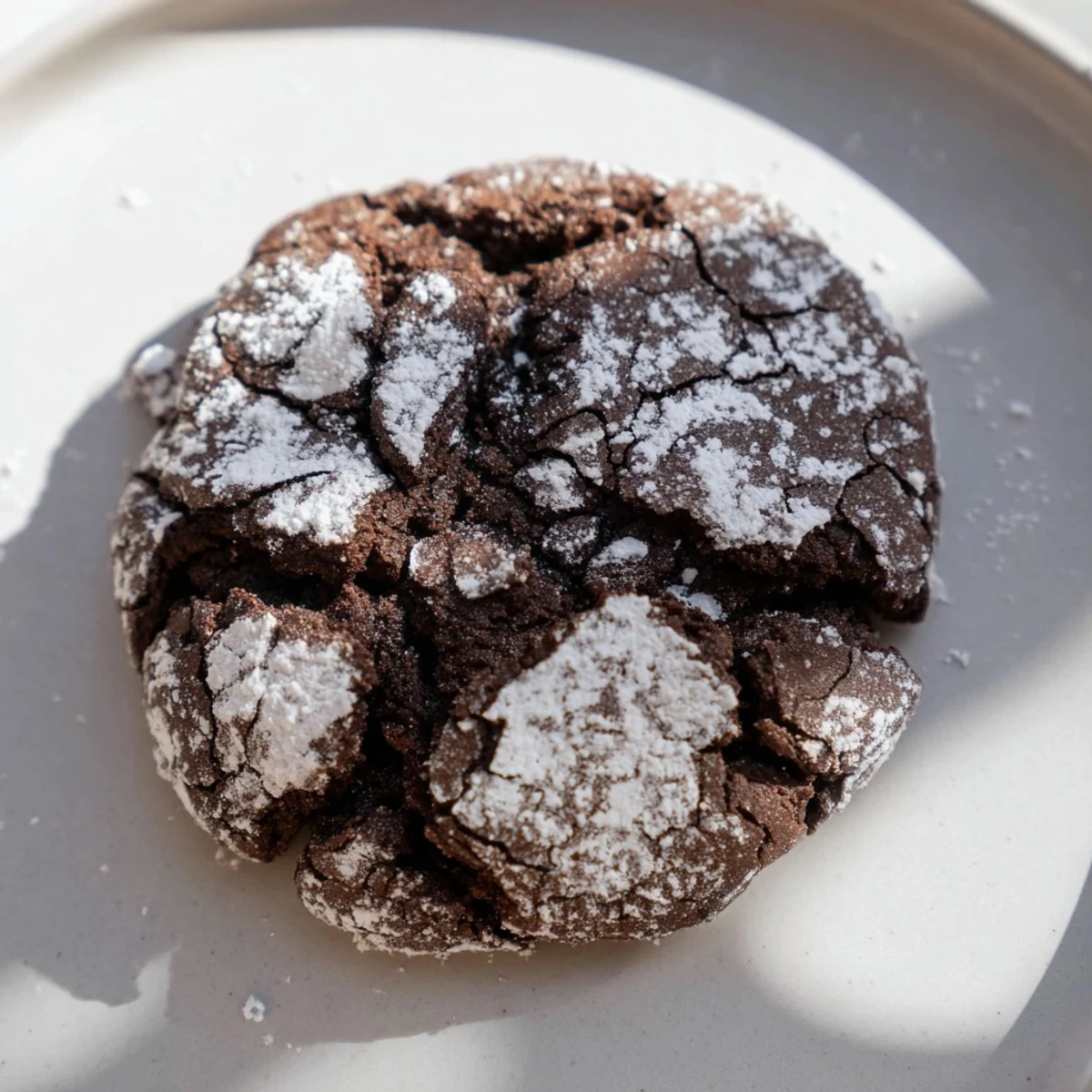 Warm, air-fried Chocolate Crinkle Cookies, picture-perfect with a fudgy interior and delicious aroma.
