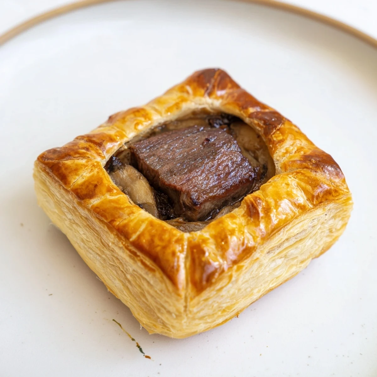 Golden, flaky Beef Wellington Bites, with savory mushroom filling, perfect for Christmas celebrations.