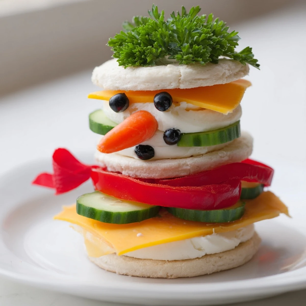 Snowman Sandwich Stack