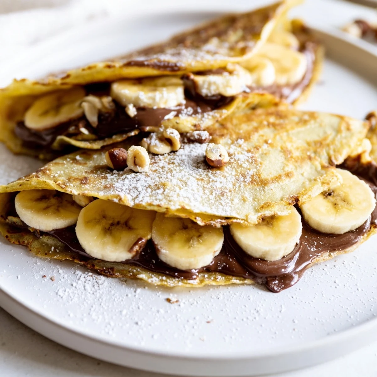 Golden-brown Banana Nutella Wrap, showing a crispy folded dessert ready for a sweet bite.