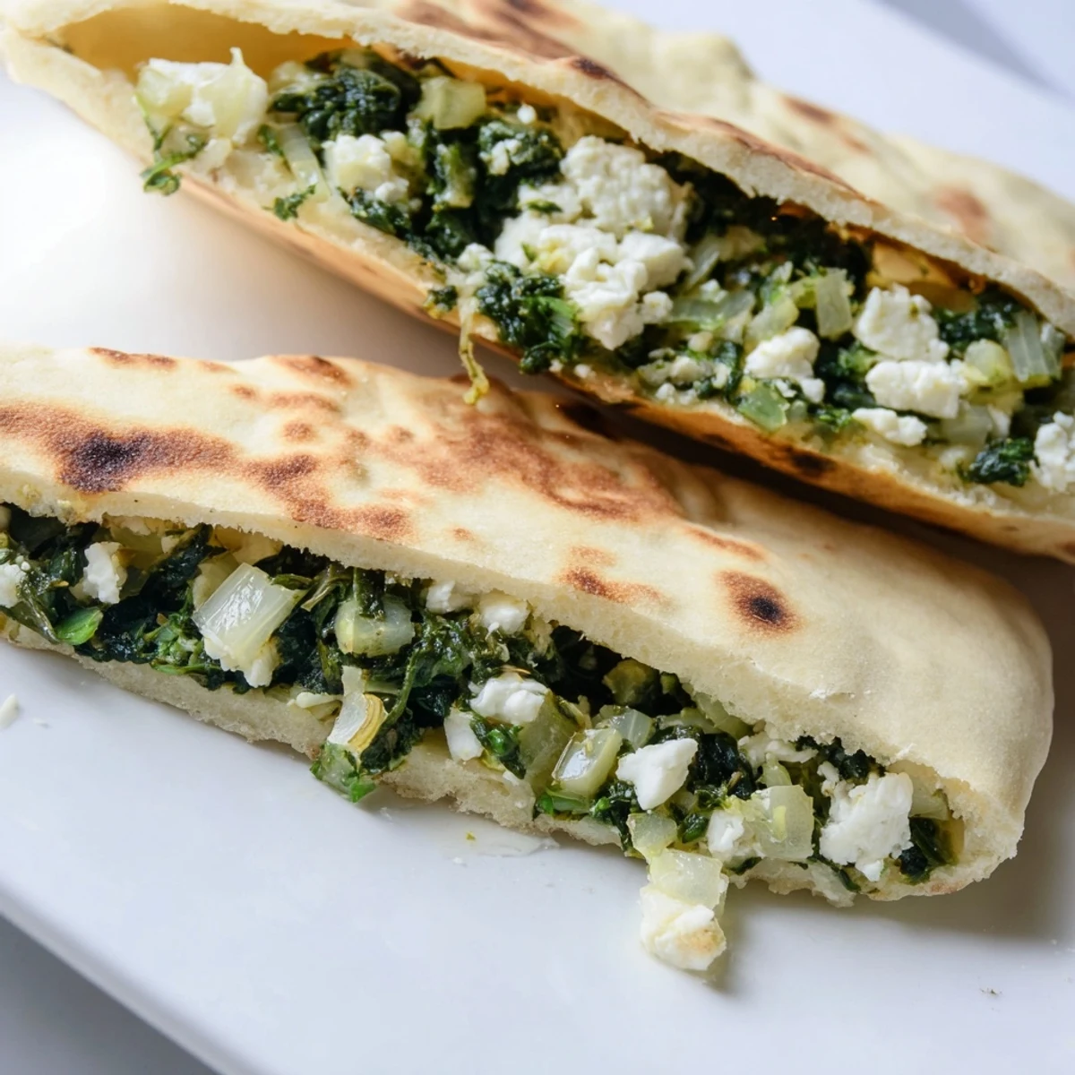 This delicious Turkish Spinach & Feta Flatbread features a warm, inviting aroma and flavorful herbs.