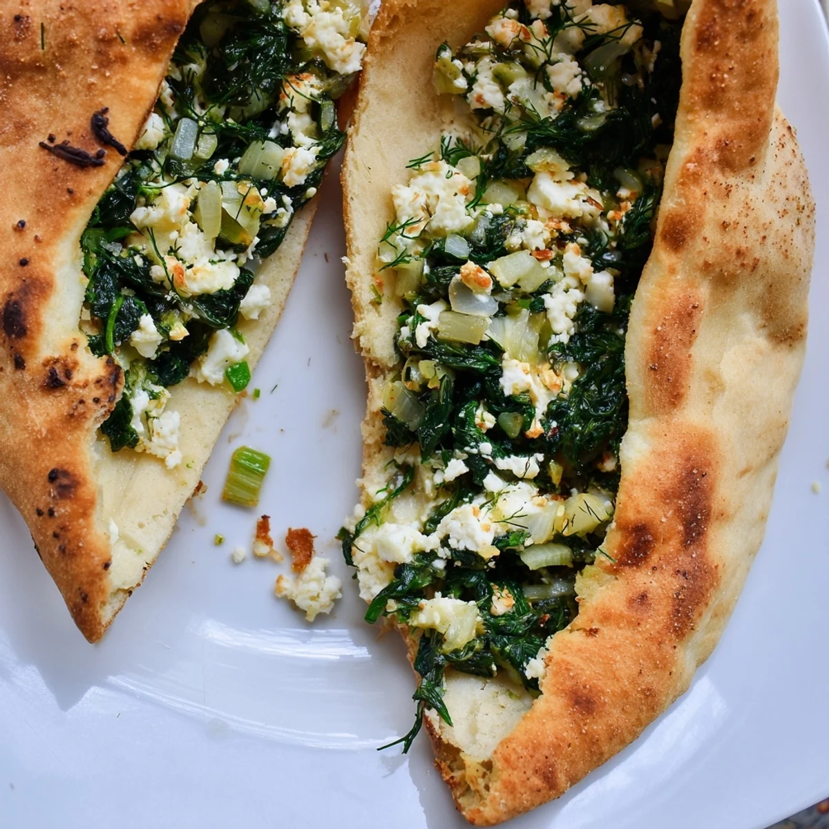 Turkish Spinach Feta Flatbread