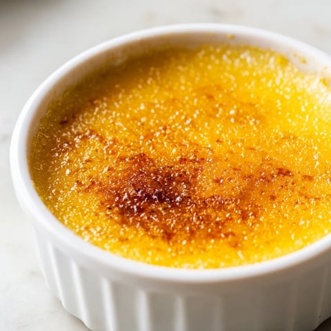Golden, crackly 3-Ingredient Crème Brûlée with a smooth, rich custard base, ready to enjoy.