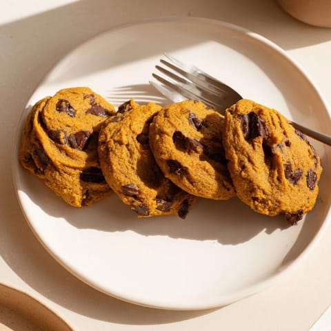 Richly spiced pumpkin chocolate chip cookies, perfect for cozy autumn gatherings and treats.  