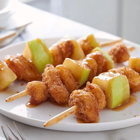 Caramel Apple Churro Skewers