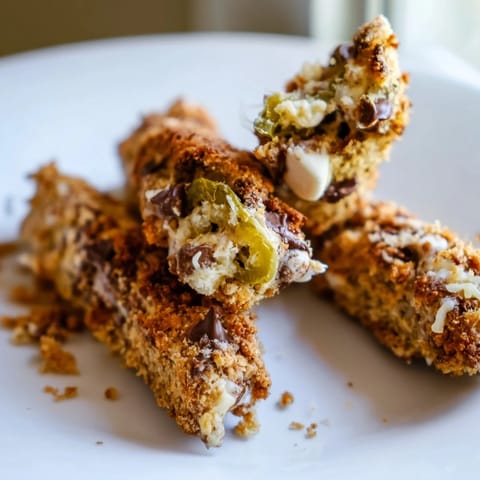 Golden-brown Cheesy Jalapeño Smores Cookie Biscuit Sticks served warm with marshmallow gooeyness.  