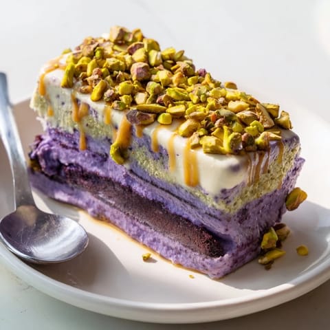 Ube Pistachio Ice Cream Bars