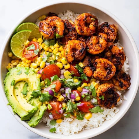 Blackened Shrimp Avocado Corn