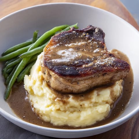 Pork Chops Cheddar Mash Bowl