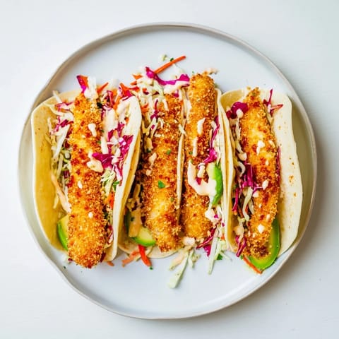 Imagine the textures: flavorful crispy fish tacos piled high alongside a creamy, colorful slaw.