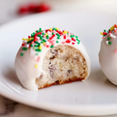 Warm, golden Protein-Packed Italian Christmas Cookie Balls with festive glaze and colorful sprinkles, ready to enjoy.