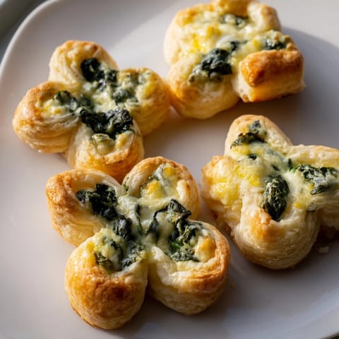 Crispy, golden-brown Lucky Clover Bites, perfectly shaped and topped with vibrant green basil, ready to eat.