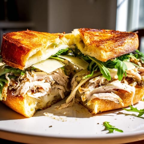 A perfectly grilled Leftover Pizza Chicken Sandwich, showcasing tender chicken nestled between pizza slices.