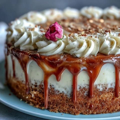 Delicious Bridal Shower Rosé Velvet Cake, showcased with a luxurious gold ganache cascade.