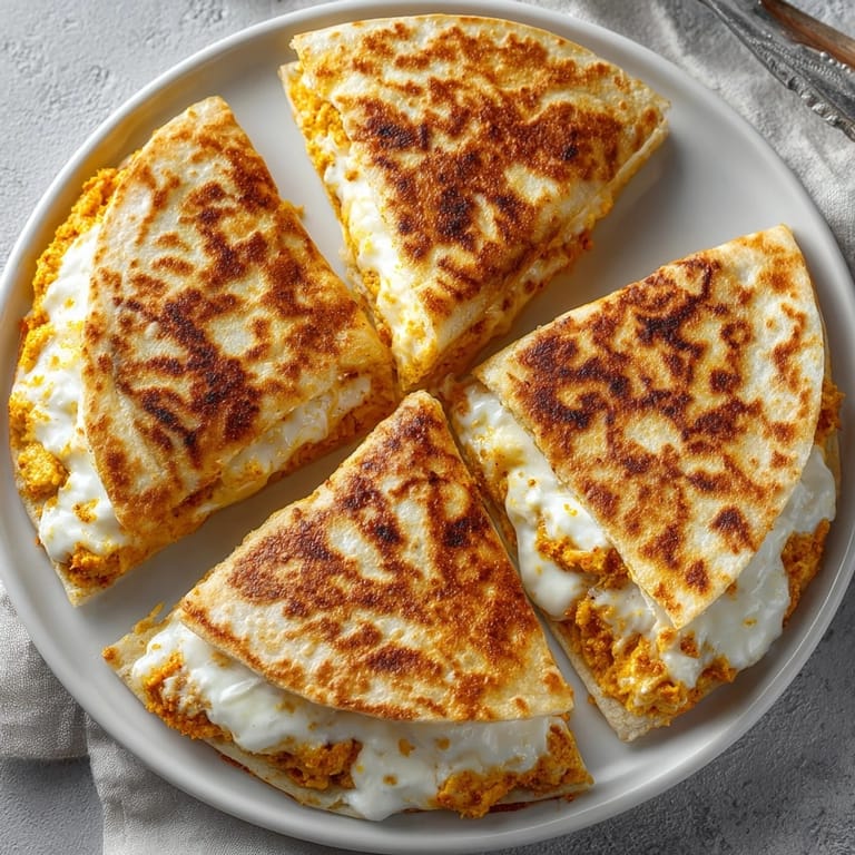 Cheesy Pumpkin Ricotta Quesadillas grilled to perfection, highlighting spice aromas and creamy texture.