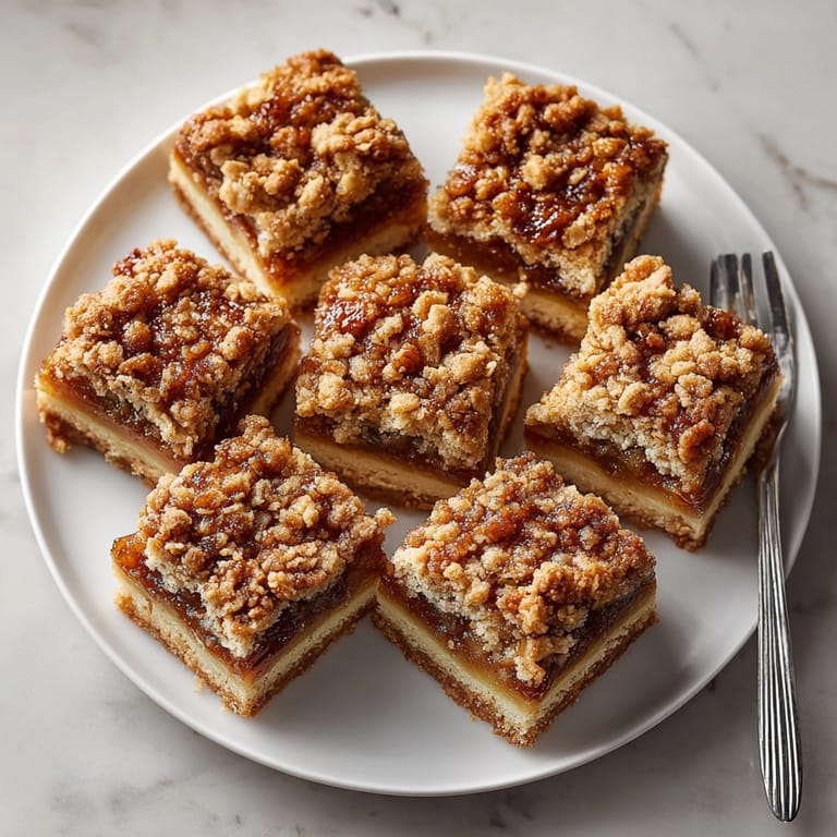 Close-up of Sweet Comfort Apple Crisp Bars with Oat Crumble topped with crunchy oats, ready to enjoy.