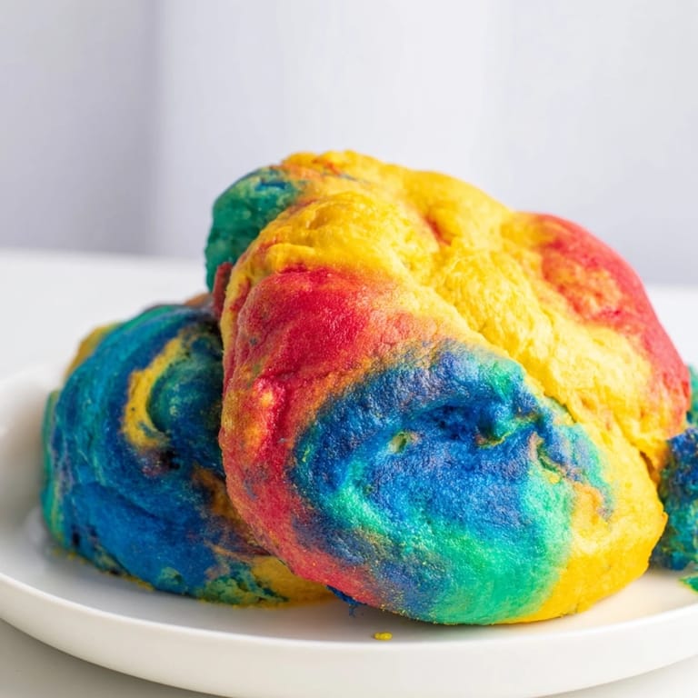 Colorful Cloud Bread Rainbow Version, perfect for fun parties and festive snacks.  