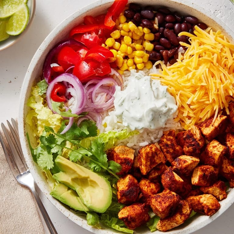 Savory Sheet Pan Chicken Burrito Bowls bursting with flavor and vibrant toppings.