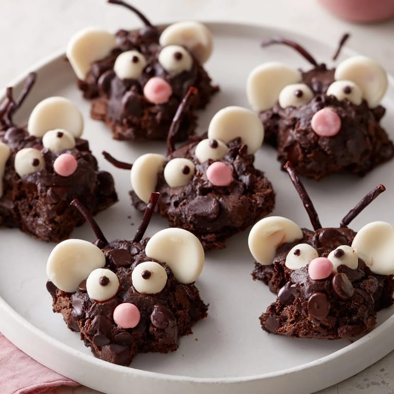 See these delightful Silly Rat Cake Brownie Bites: rich, chocolate treats, ready for a fun, yummy party.