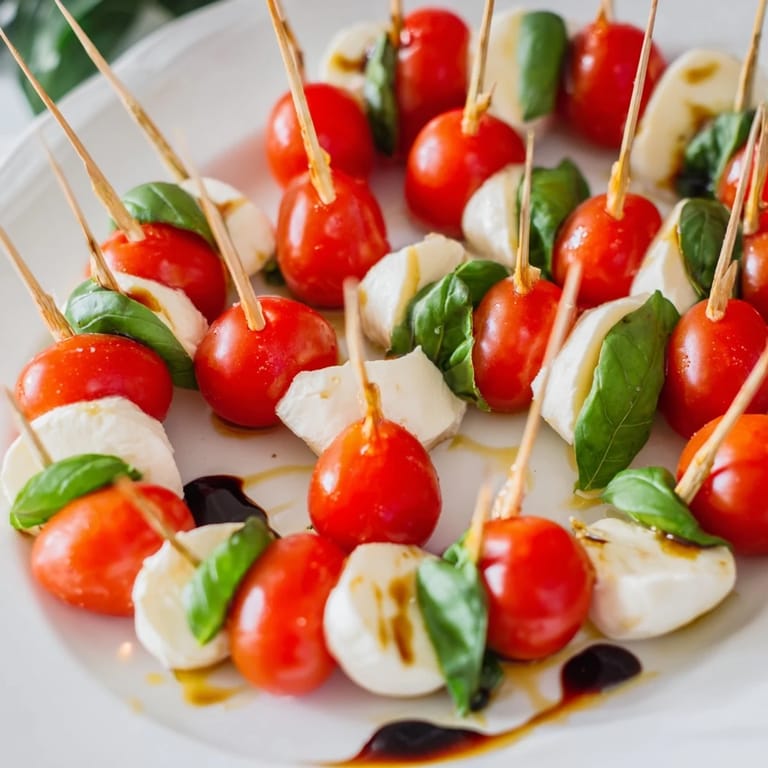Enjoy the refreshing taste of these easy star-shaped Caprese skewers, perfect Italian appetizer bites.