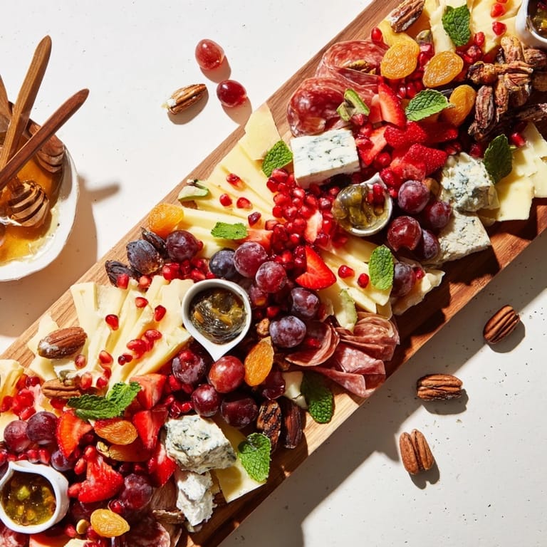 This beautiful Pomegranate Jewel Cascade arrangement features a stunning diagonal flow, studded with jewel-like seeds.