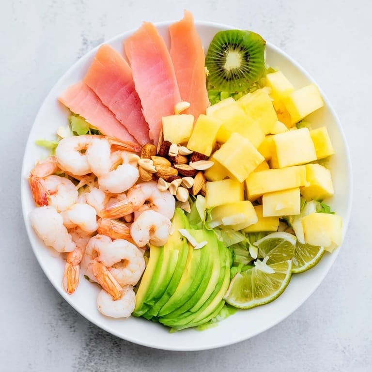 This flavorful Tropical Wave Tasting Platter presents a delightful array of fresh, colorful, and delicious elements.