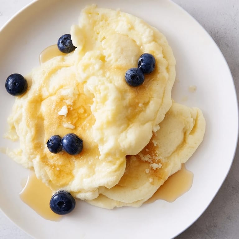A close-up of beautifully textured fluffy scrambled pancakes, perfect for an easy breakfast at home.