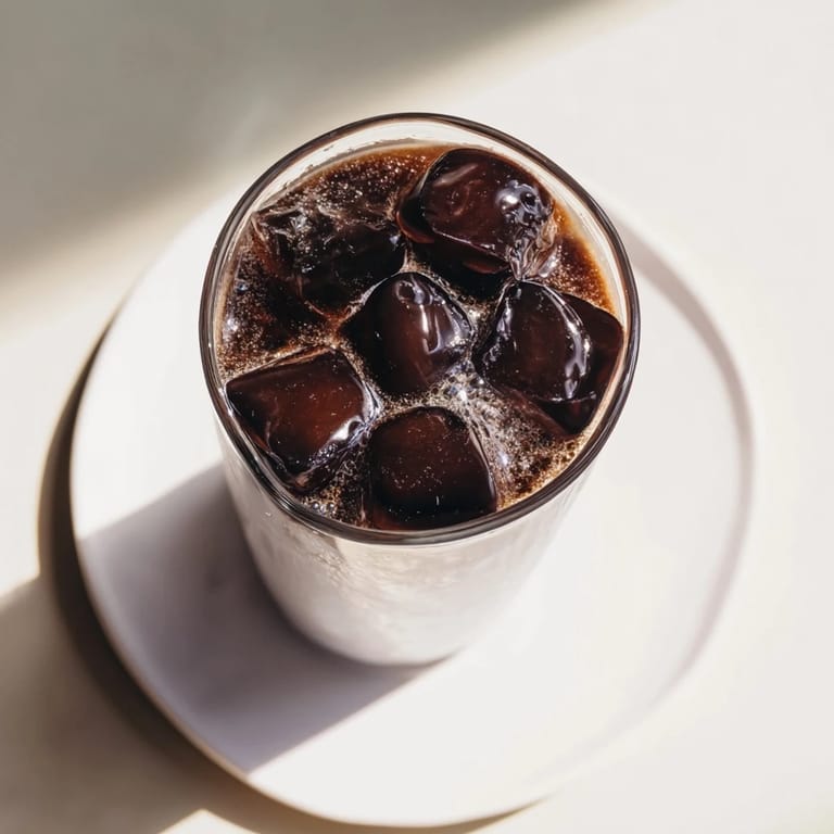 The visually stunning Chocolate Cracking Iced Latte, ready to enjoy with a satisfying chocolate crack.