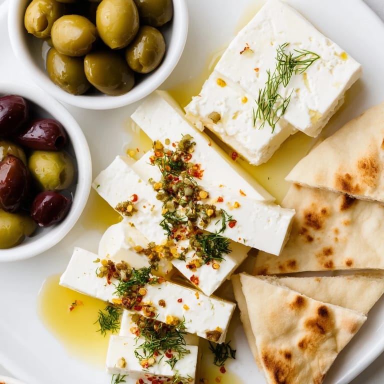A colorful shot of a Turkish Olives & Cheese Board, perfect for a flavorful appetizer with friends.