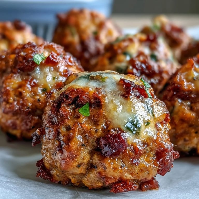 Golden brown Rotel Sausage Balls rest on a cooling rack, showcasing their tender texture and flecks of green chilies.