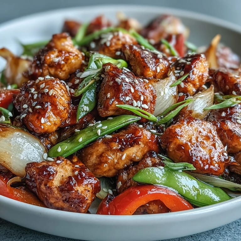 Spicy Sweet Chicken Diablo sizzling in a wok, tossing tender chicken with crisp red and yellow bell peppers in a vibrant sauce.