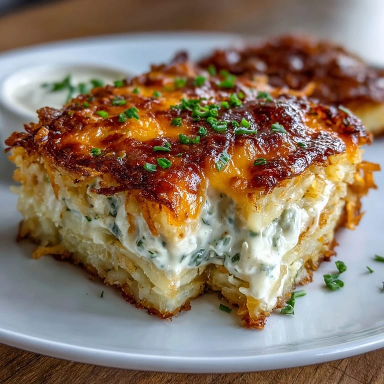 Copycat Cracker Barrel hashbrown casserole baked to perfection, featuring tender potatoes and rich, savory cheese sauce.