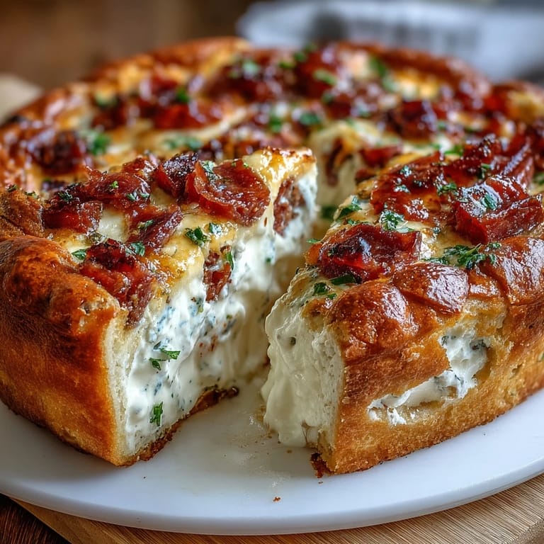 Rich, cheesy Italian Easter pie with salami, baked to golden perfection for festive gatherings.  