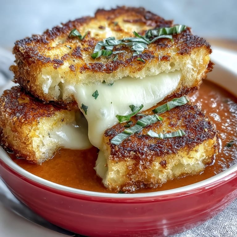 Perfectly grilled cheese dippers cut for dunking into savory homemade tomato soup.