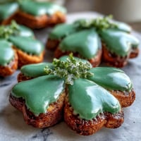 Festive St. Patrick's Day shamrock sugar cookies decorated with smooth green royal icing.