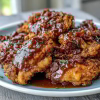 Slow Cooker Mississippi Chicken served over creamy garlic mashed potatoes in a rustic bowl.