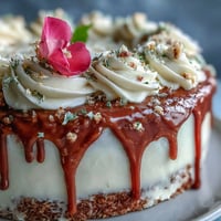 Elegant pink Bridal Shower Rosé Velvet Cake with shimmering edible gold drip icing.